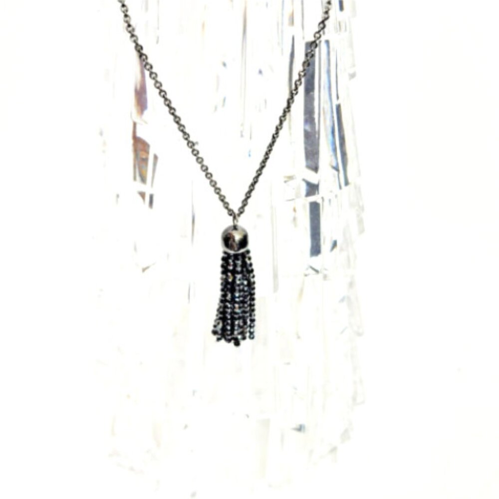 Swarovski Special Collection Long Tassle Pendant w/Jet Crystal